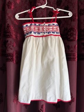 Vintage Knit Embroidered Baby Dress Size 9-12 Months